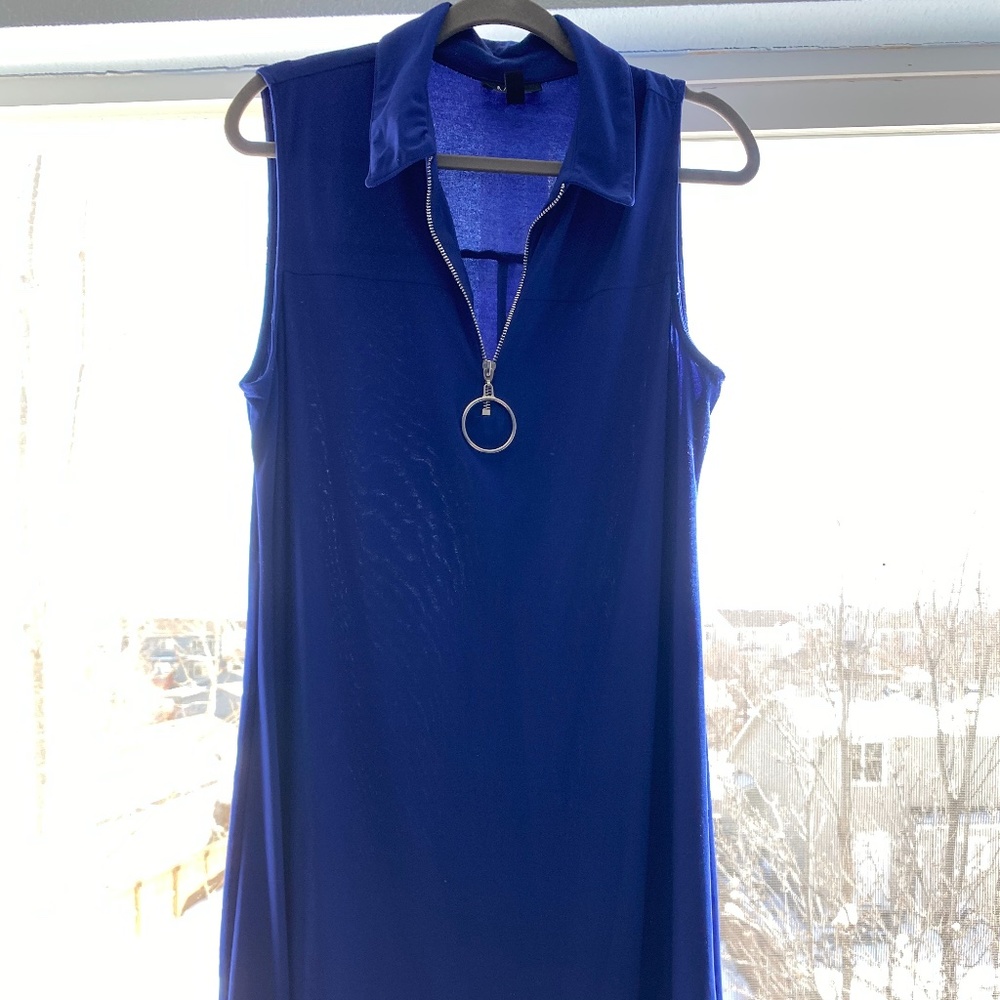 MSK High-Zip Blue Dress and R&K Blue Dress